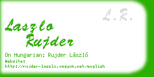 laszlo rujder business card